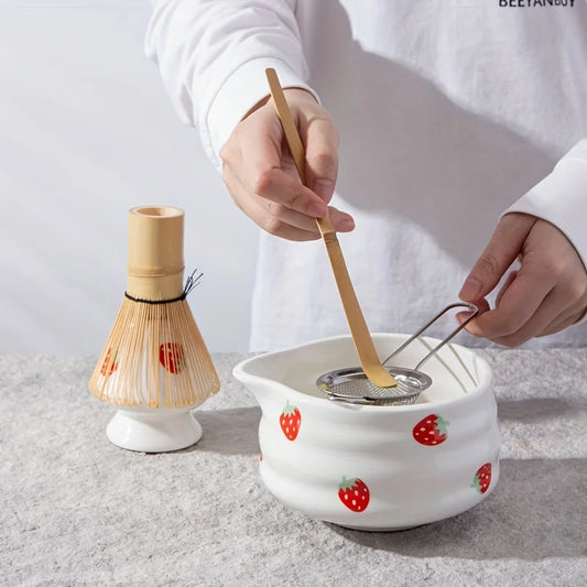 Premium Strawberry Matcha Tea Set